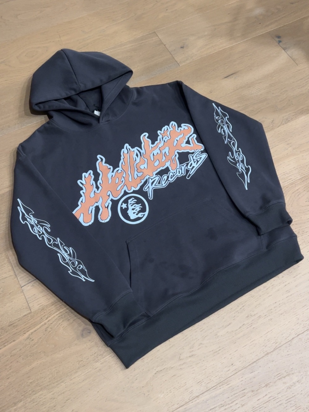 HELLSTAR TOUR Graphic Hoodie - Black with White & Orange Print